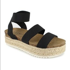 🍭free add on🍭Esprit black platform espadrille sandals